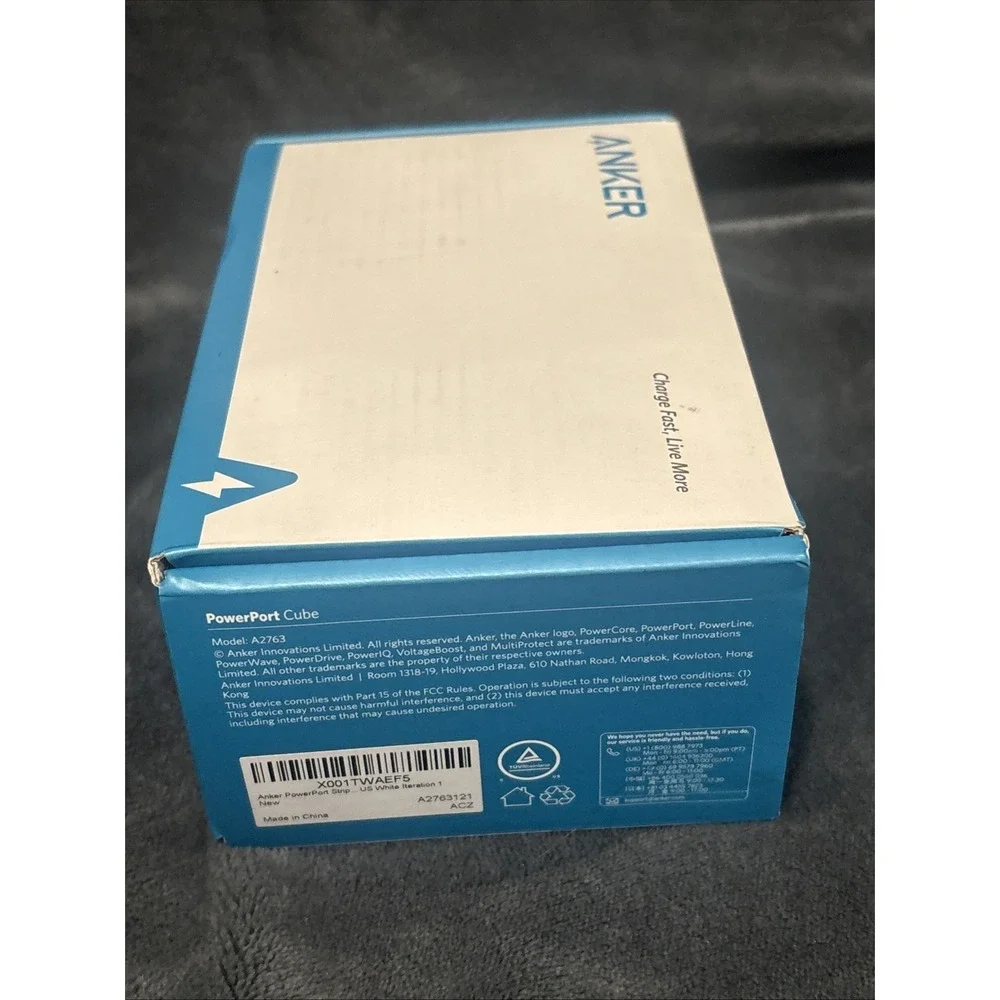 Anker PowerPort Cube A2763 Power‎ Strip 3 Outlets and 3 USB Ports Open Box